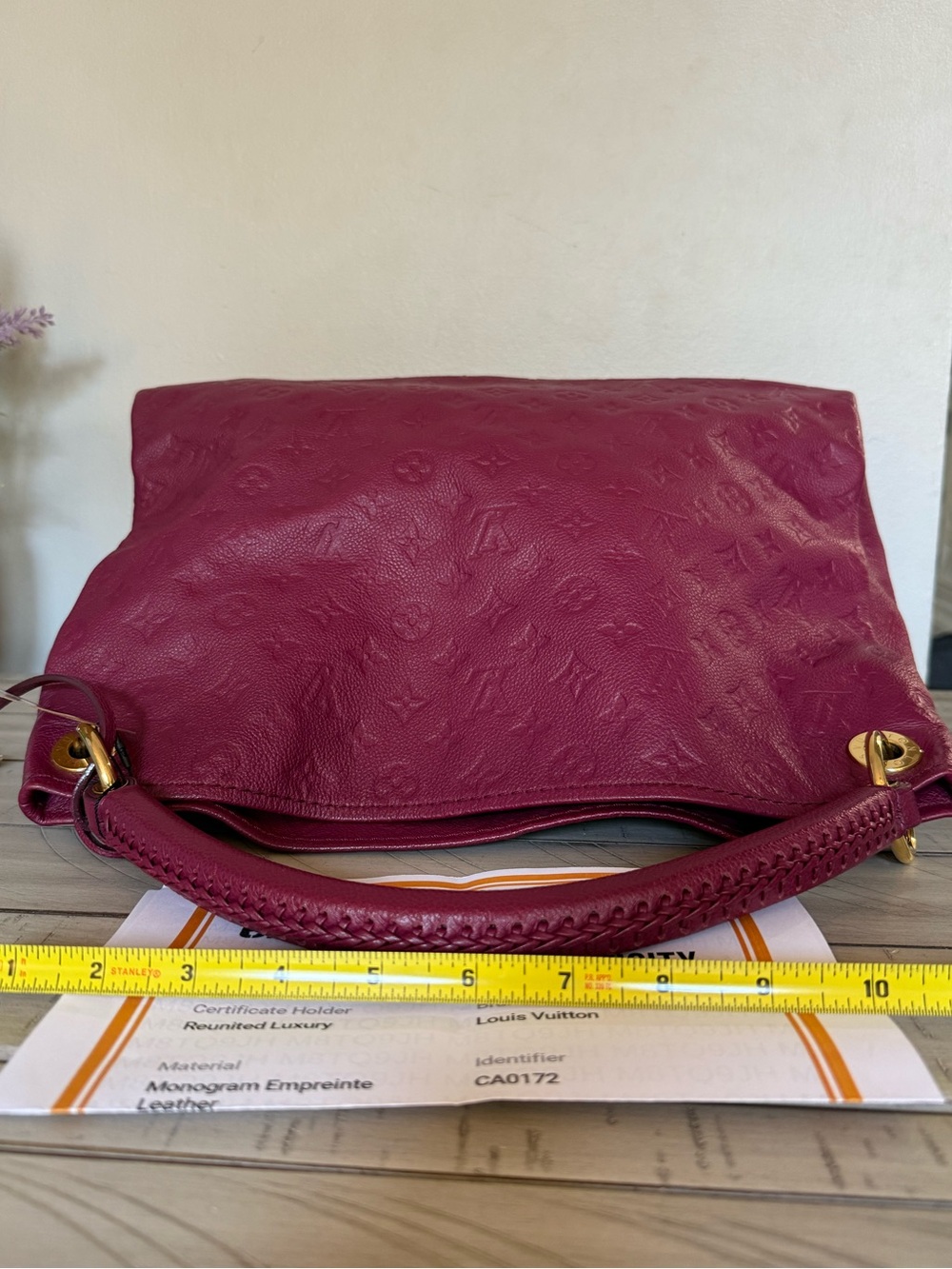 Louis Vuitton Monogram Empreinte Artsy MM Leather Shoulder Bag Raspberry - Picture 10 of 11